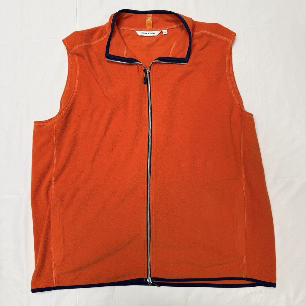 Peter Millar Crown Sport Thermal Flow Micro Fleece Vest Men’s XXL Orange